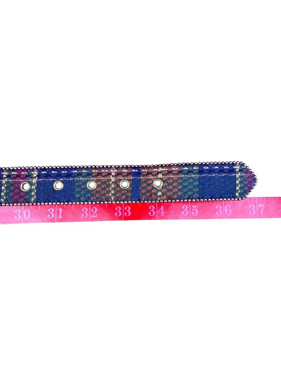Paul Harris Womens Multicolor Fabric & Leather Belt Plaid Design Sz M main image 5